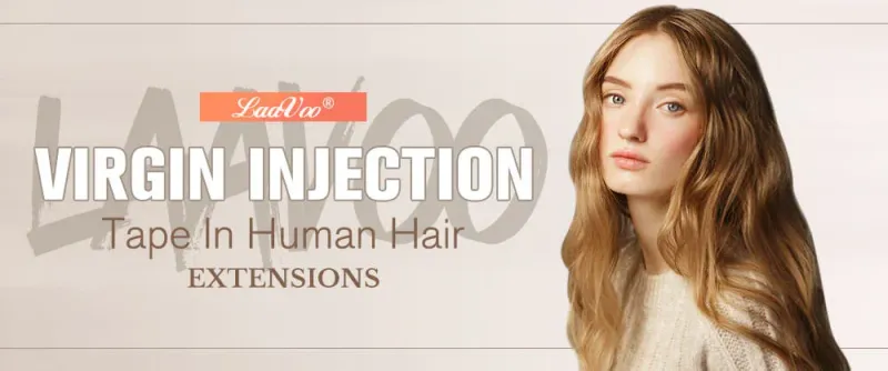 LaaVoo Invisible Tape in Hair Extensions 20st 14-24 inch Braziliaans menselijk haar_voghion.com