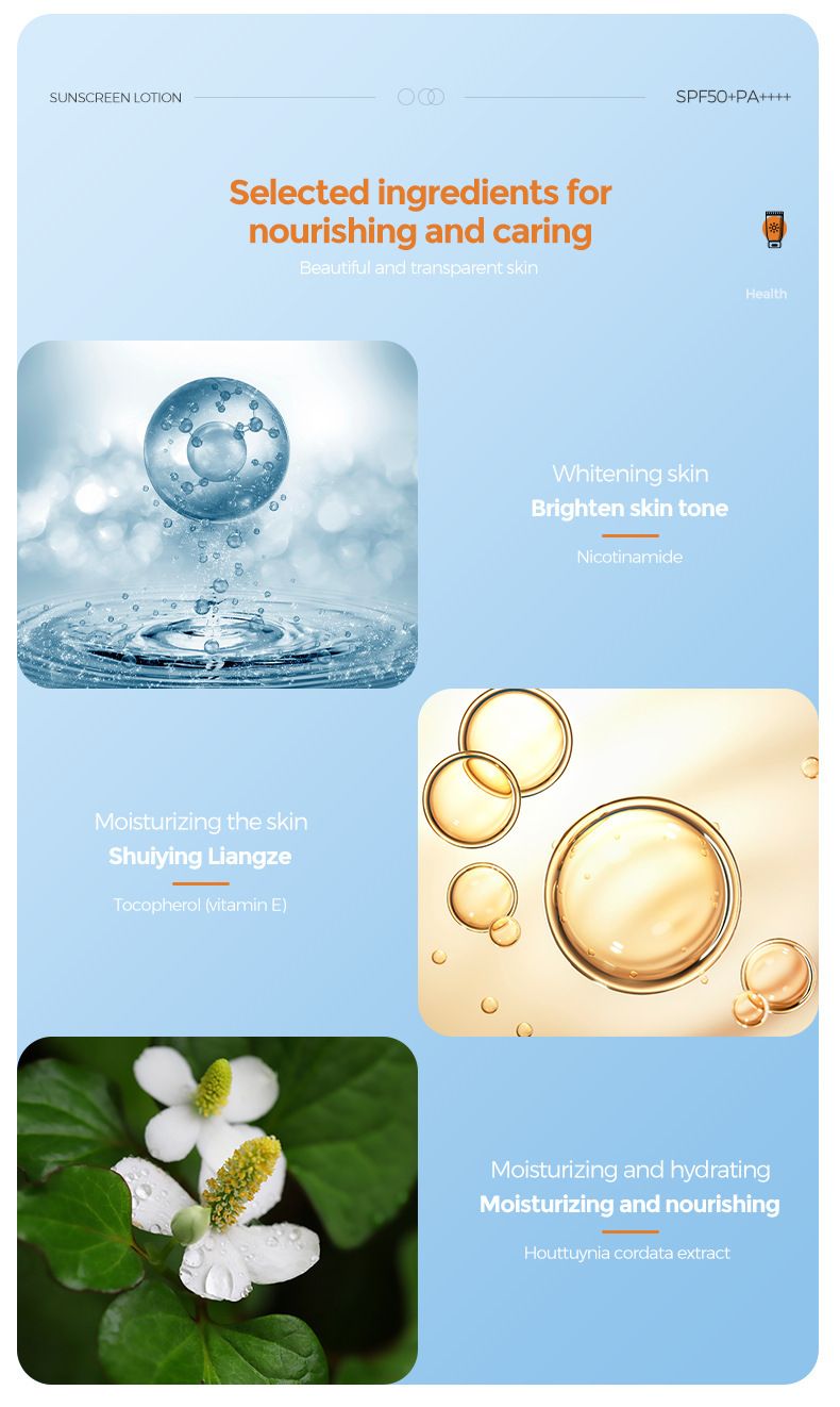 Sunscreen Whitening Sunscreen, High Sun Protection, Whitening, Skin Toning, Refreshing And Non Sticky SPF50+ Whitening Sunscreen_voghion.com