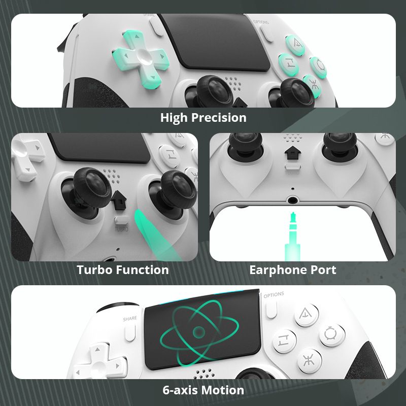 Adatto per console PS4/Slim/Pro, controller wireless Bluetooth con vibrazione tattile a sei assi T29_voghion.com