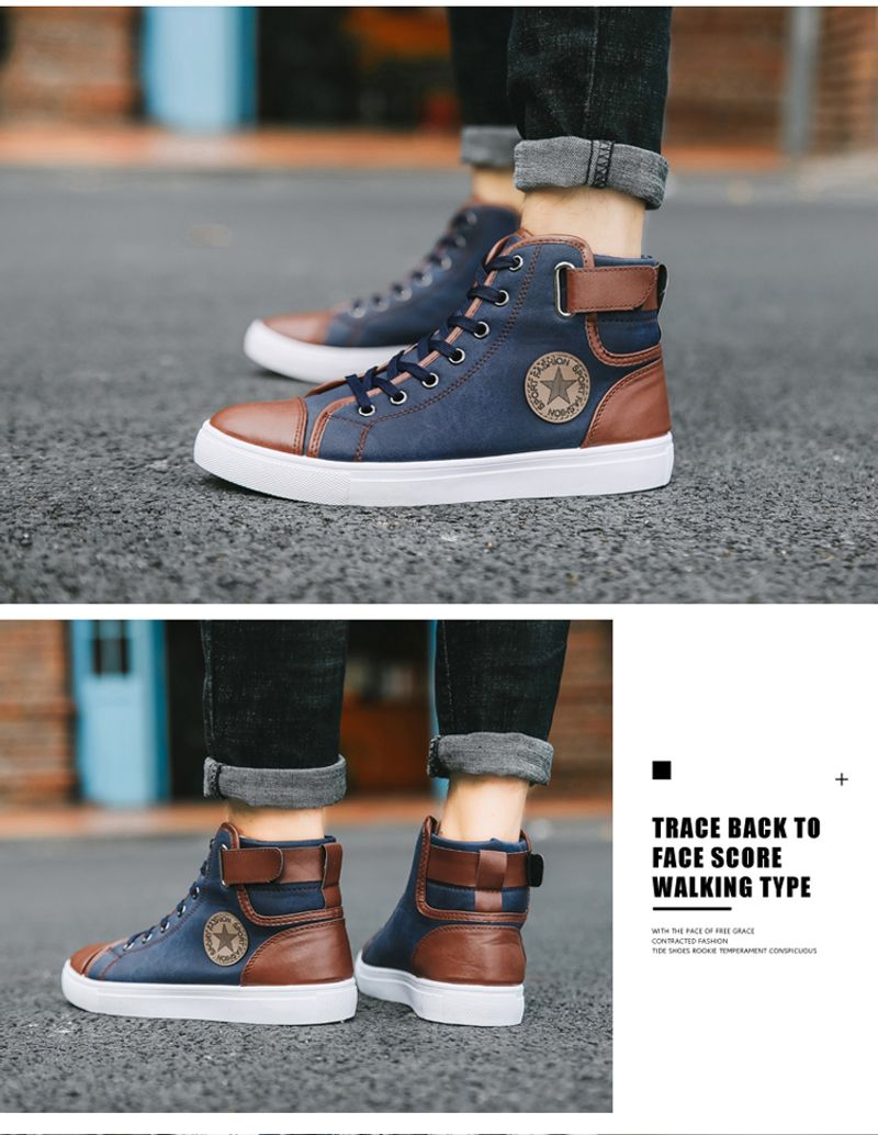 HZCL Herbst Mode Neue männer High-top Casual Schuhe Leinwand Atmungsaktive High-tops_voghion.com