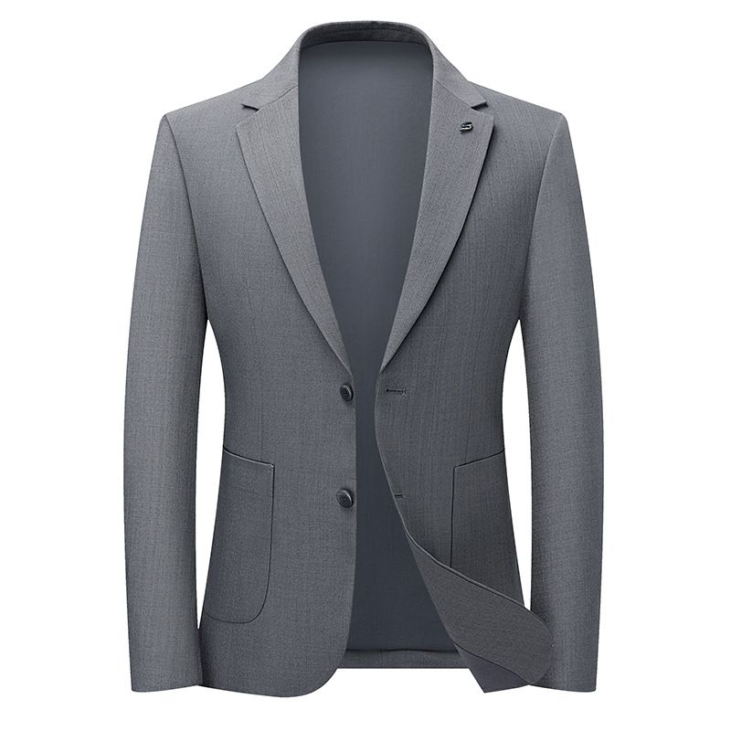 Gri Ceket Erkek Resmi Parça Üst Takım Tek Batı Günlük Giyim Ütülemeden 2025 Bahar Yeni Stil_voghion.com