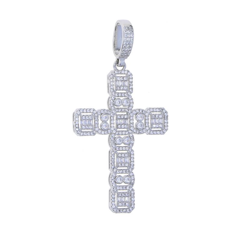 Nouveau collier pour homme avec pendentif en croix en zircon tendance Hip Hop_voghion.com