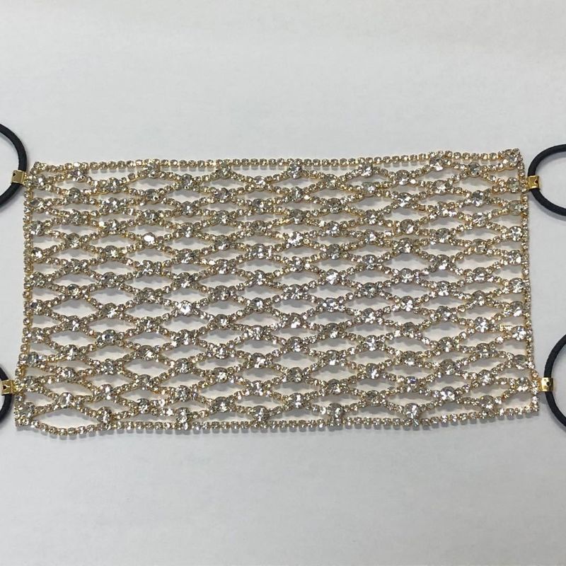 Heißer Verkauf Neuheit Fischernetz Glitter Diamant Strass Maske Ins Persönlichkeit Blogger Alle Spiel Mode Zubehör Maske_voghion.com