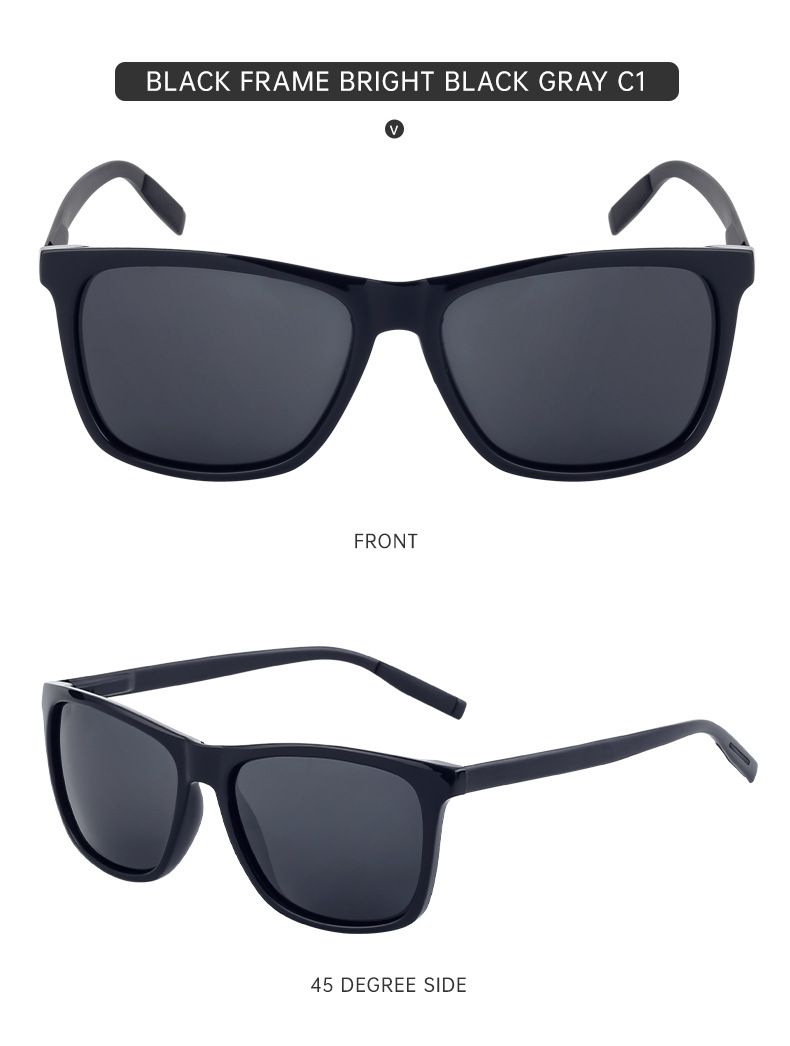 2024 New Square Frame Polarized Sunglasses for Men Sunscreen Aluminum Magnesium Sunglasses for Men Trendy Cross-Border Wholesale Sunglasses_voghion.com