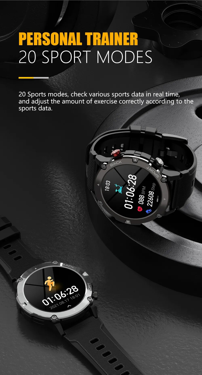 C21 Smart Watch Herren Bluetooth Anruf Fiess Tracker 5ATM Wasserdicht Sport Handgelenk Smartwatch für iPhone Android_voghion.com