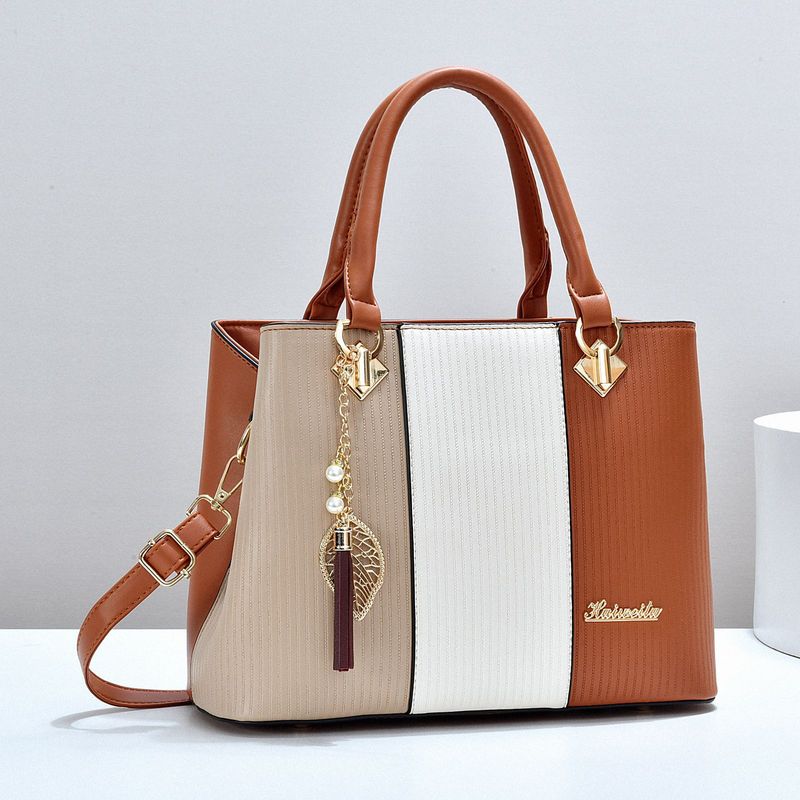 Color Matching Women's Bag Handbag Pu Shoulder Bag Messenger Bag Large-capacity Bag_voghion.com