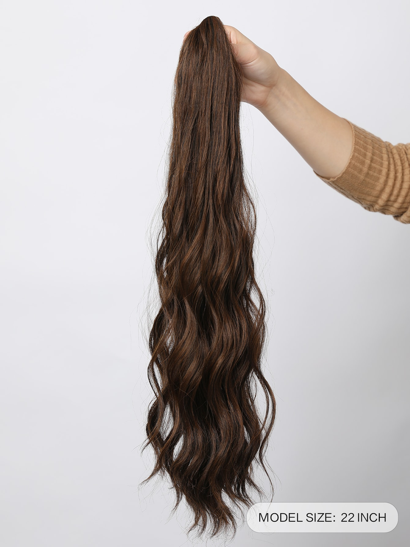 22" Zoll langes synthetisches lockiges Pferdeschwanz-Verlängerungshaar, lockiges, gewelltes Pferdeschwanz-Damenhaar für Frauen, Party, Alltag_voghion.com