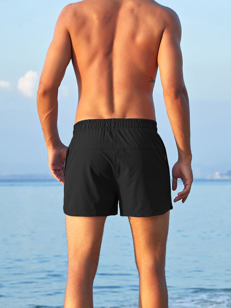 Herrestrandshorts med indvendig mesh, trekvartbukser, store bukser, moderigtige, hurtigttørrende badebukser, der modvirker pinligheder. Producent:_voghion.com