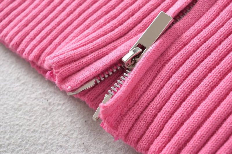 Damenbekleidung Kurze Jacke mit großem Revers Langarm-Design Strickpullover_voghion.com