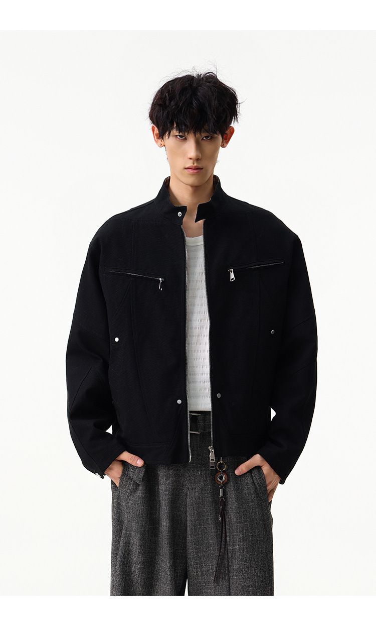 Eon Modish 25 Autunno Nuovo Stile Americano Semplice Patchwork Giacca Cappotto Largo_voghion.com