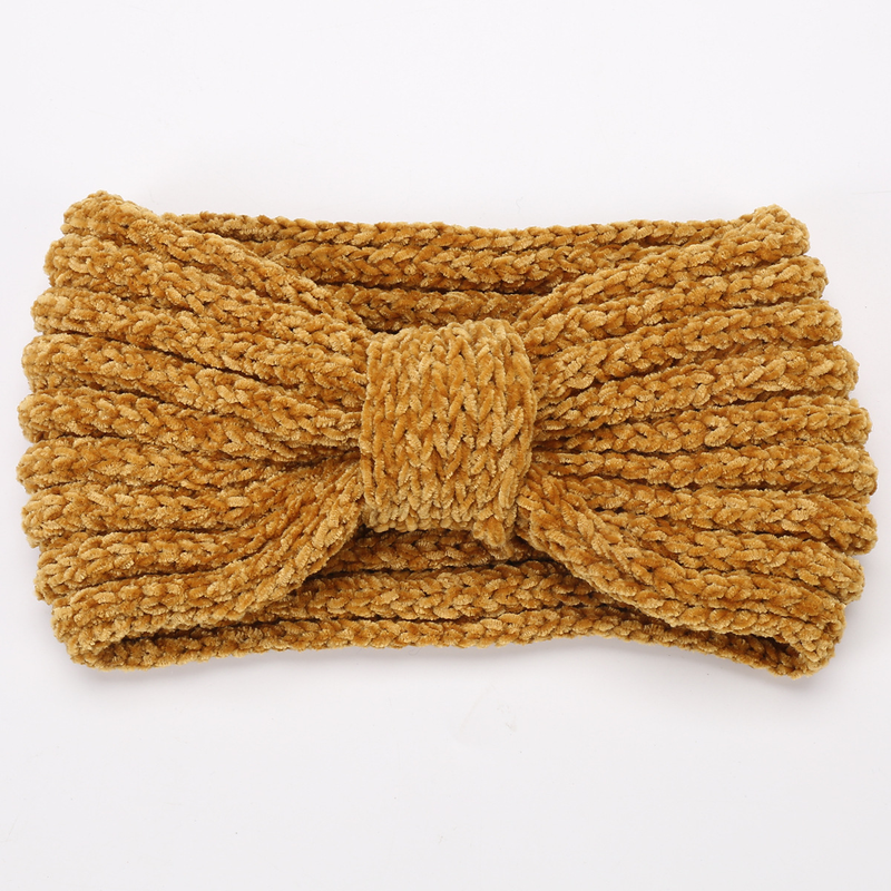 Accessori per capelli con fascia per capelli con fiocco in lana lavorata a maglia morbida, ispessita, alta elasticità e calda autunno/inverno da donna_voghion.com