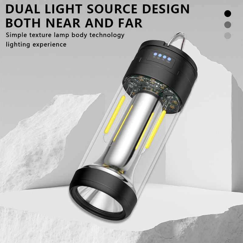 Nieuwe multifunctionele kampeerlamp Type-C oplaadbaar zaklamp met lange levensduur kampeersfeerlicht_voghion.com