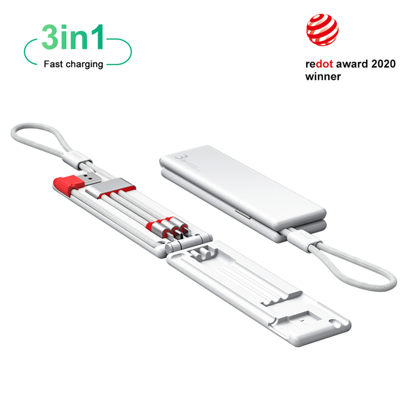 Cavo USB portatile 3 in 1, cavo USB C a ricarica rapida 3A per iPhone 14, 13, 12 Pro Max, Xiaomi, Huawei, Samsung, Mobile_voghion.com