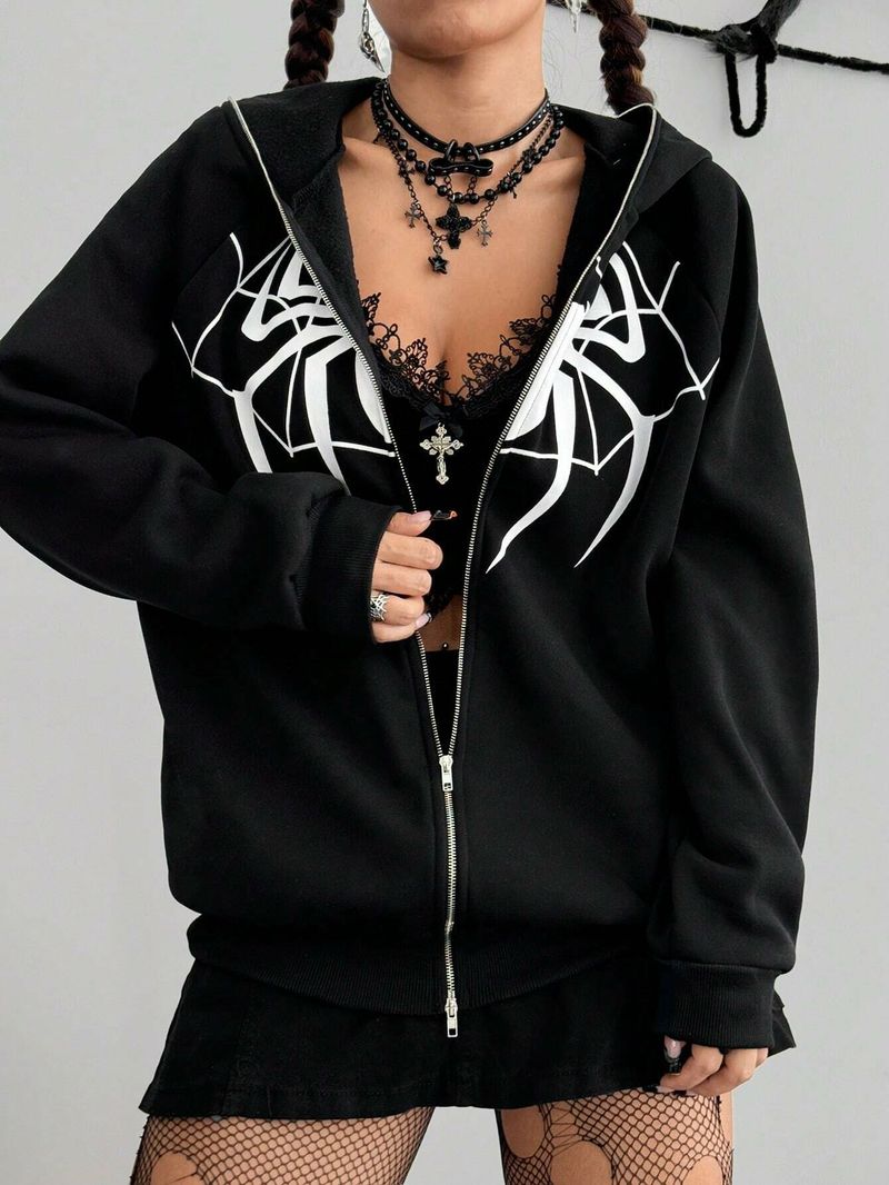 Abbigliamento uomo 2025 Nuovo maglione Spider con cerniera intera Felpa con cappuccio Moda europea e americana Cardigan Giacca Autunno e inverno Più top in velluto_voghion.com