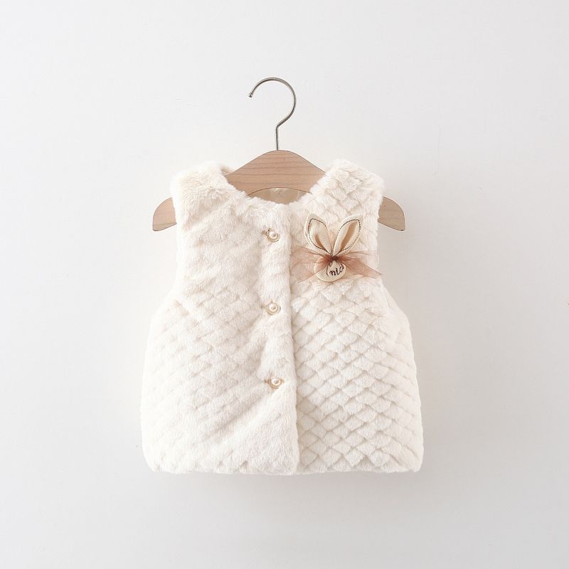 Baby Girl Cute Rabbit Shaped Winter Warm Wool Vest_voghion.com