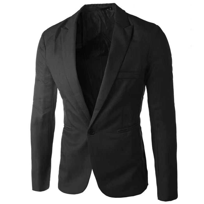 Abito piccolo casual alla moda europea, giacca da abito slim fit a un bottone versione coreana, da uomo_voghion.com