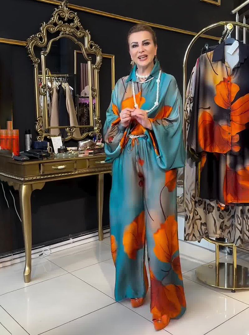 Damenbekleidung Sommer neuer Stil Positionierung bedruckter Oberteile weite Beinhosen modisches Temperament zweiteilige Anzüge für Frauen_voghion.com