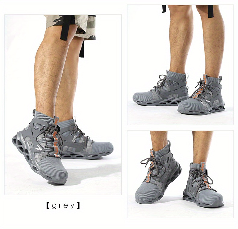 Breathable Woven Shoe For Men - Non-Slip Lace-Up Safety Work Shoe For Indutrial Contruction - Perfect For All_voghion.com