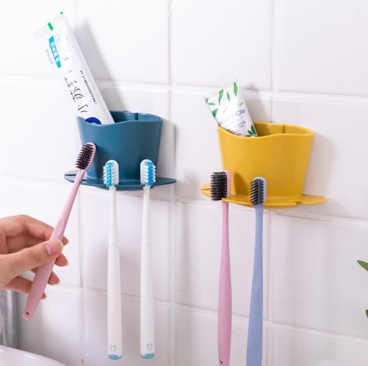 Badkamer Wandmontage zonder stoten Tandenborstelhouder Rek voor het wassen van het gezicht Tandenborstelhouder Tandenborstelhouder Opbergrek voor het scheren_voghion.com