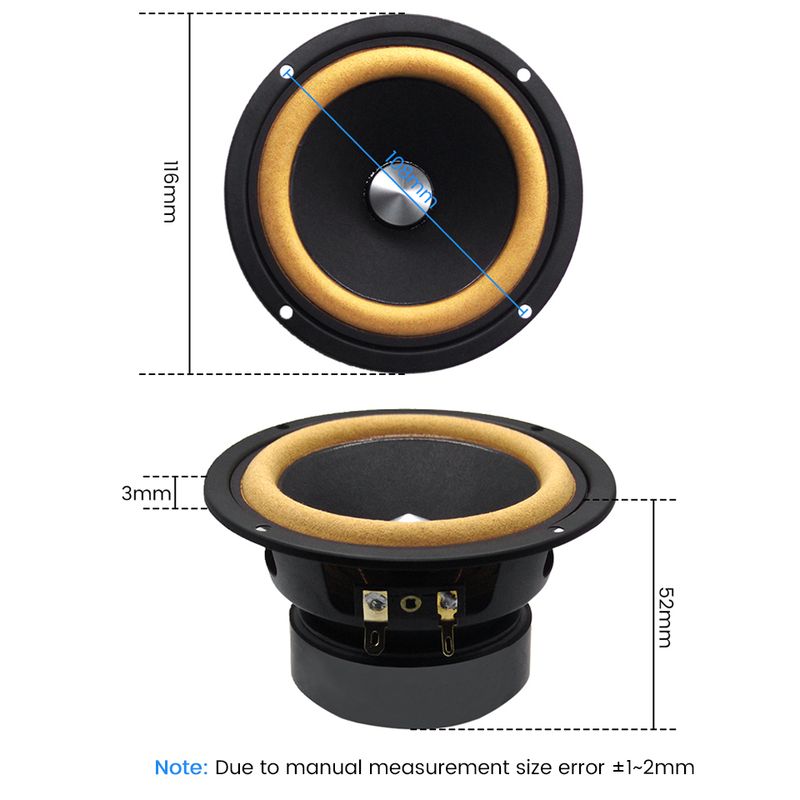 AIYIMA täissageduslik 4-tolline 8 oomi 10W lauaarvuti Bluetooth-kõlar, nahast servaga, paberist koonusega, 1 tk_voghion.com