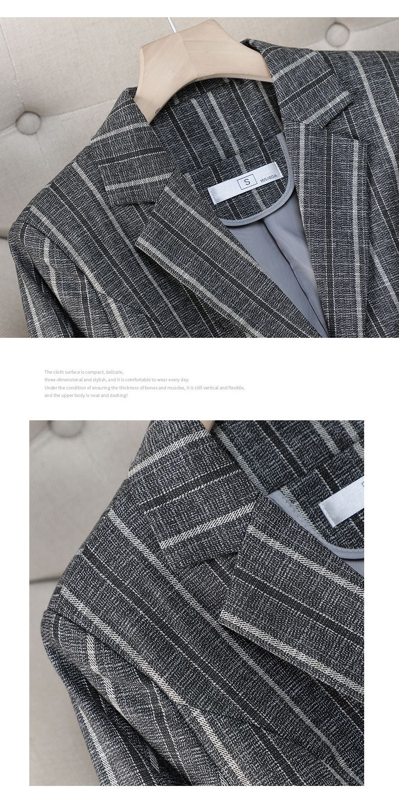 Odzież damska Garnitur w paski marynarka garnitur damski wiosna i jesień mały retro temperament wysokiej klasy casual moda mały garnitur_voghion.com