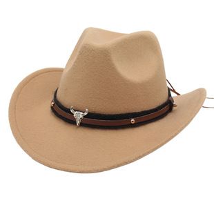 Cappello a cilindro con testa di vitello, cappello da cowboy western, quella corda frangivento con bordo deformato da donna, viaggio all'aperto_voghion.com