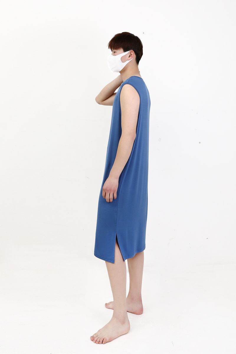 Herren Nachthemd aus Modal, langes Kleid, locker, bequem, Loungewear, Bademantel, XXXL_voghion.com