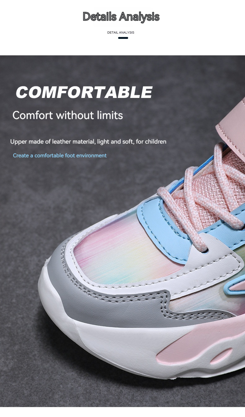 Mädchenschuhe Frühling und Herbst Neue Mesh-Sommer-Kindersportschuhe Obermaterial aus Leder, lässige Laufschuhe für große Jungen_voghion.com