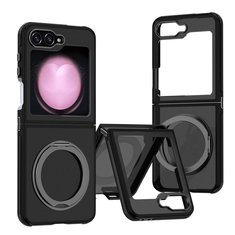 360° draaibare ringhouder telefoonhoesje voor Samsung Galaxy Z Flip 6 Flip6 5G schokbestendige harde schaalhoes_voghion.com