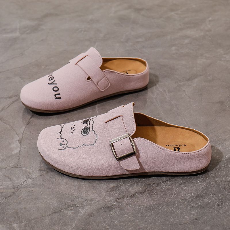 Baotou Half Slippers Women's Outdoor 2025 Summer New Casual One Step Lazy Thin Bottom White Shoes XT178_voghion.com
