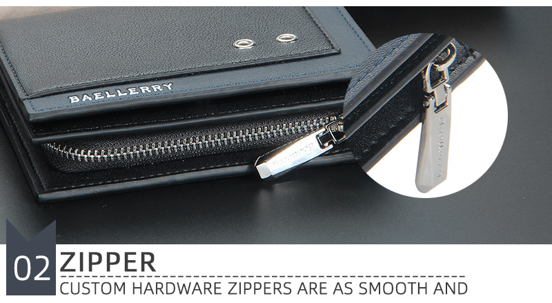 Baellerry Men's Wallet New Fashion Zipper Buckle Coin Purse Retro Wallet Vertical Coin Purse_voghion.com