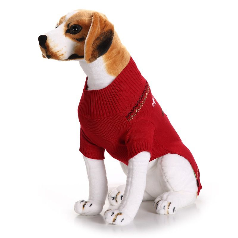 Christmas pet Clothing Red Nose Deer pet sweater Poodle Teddy Small medium large dog sweater_voghion.com