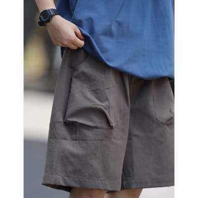 2024 Sommer-Shorts für Jungen, lockere Shorts mit geradem Bein über dem Knie, einfarbige Einsätze, trendige Marke, lässig 5_voghion.com