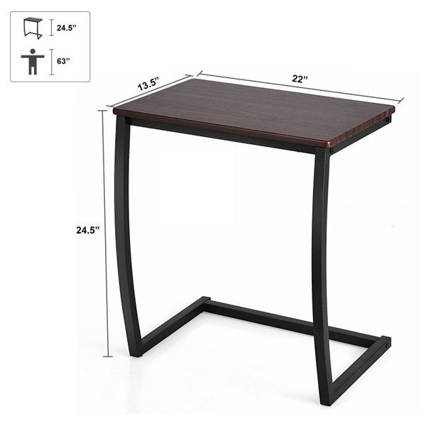 Steel Frame C-shaped Sofa Side End Table_voghion.com