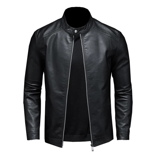 Męska kurtka skórzana Męska kurtka motocyklowa na jesień/zimę w stylu casual_voghion.com