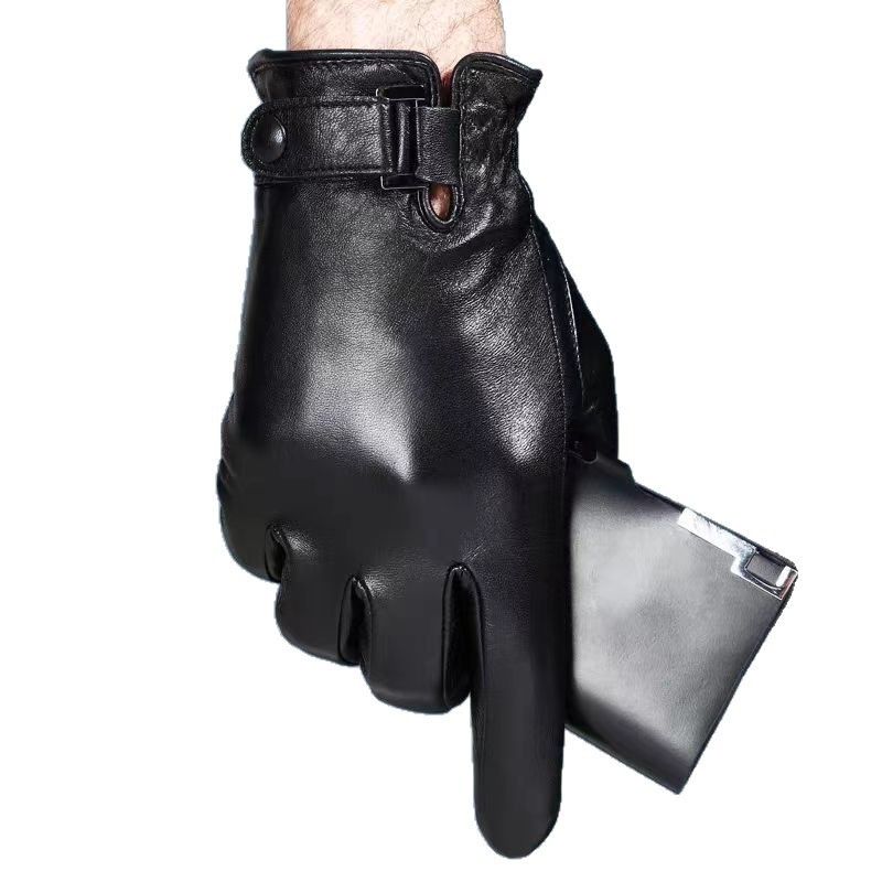 Guanti in pelle spessa di pecora, guanti in pelle monostrato, guanti in pile ispessiti, guanti eleganti da lavoro, guanti ultrasottili_voghion.com