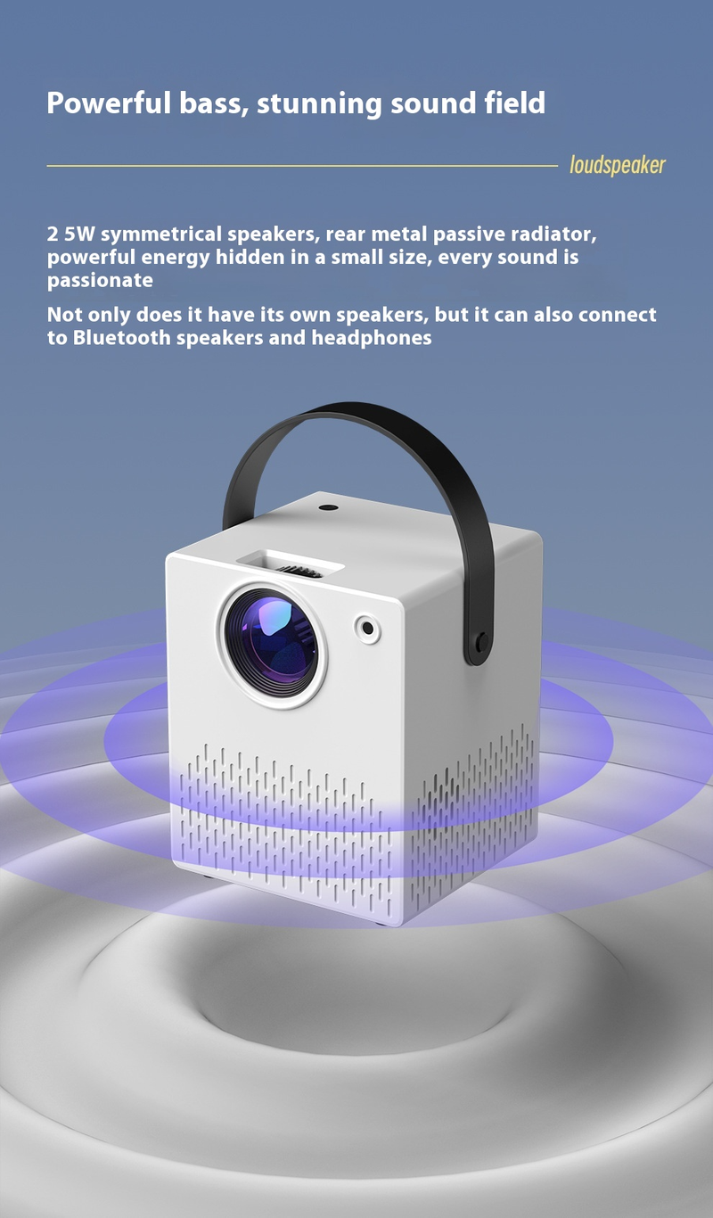 4K 1080P Smart Projector, 200" Screen 8500L With WiFi Bluetooth - Portable Outdoor Mini Projector For Home Theater, Gaming, Camping With 20% Off_voghion.com