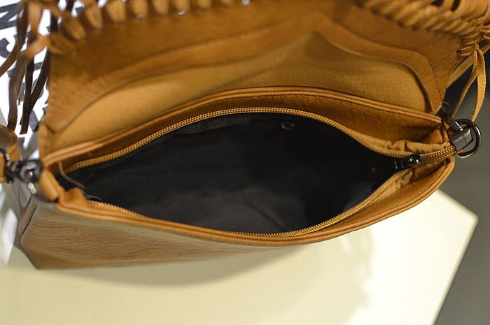 Casual Messenger Solid Color Satchel for Women Pu Leather Tassel Shoulder Bag Single Belt Flaps Crossbody Bags_voghion.com