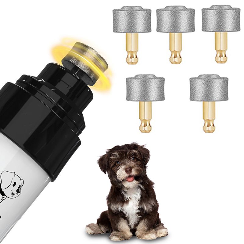 5 Stück/3 Stück Elektrischer Nagelpolierer für Hunde, austauschbarer Schleifkopf, Trimmer, Pfotenknipser für Haustiere von PawParty Store_voghion.com