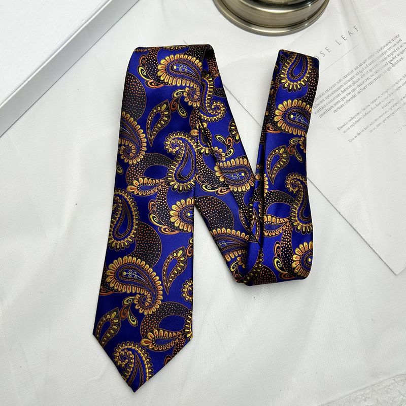 Paisley Flower 7cm High Latency Dense Formal Business Casual Groom Wedding Necktie Men_voghion.com