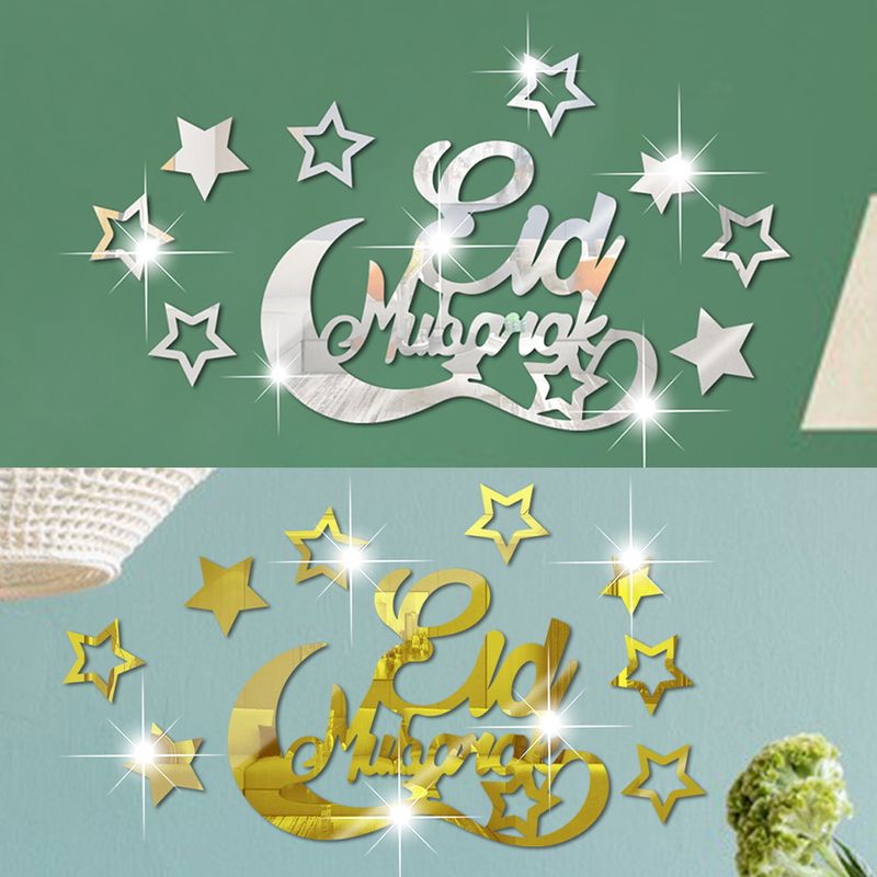 Novo acrílico estilo nórdico lua estrela SM327 adesivos de parede de espelho personalizados_voghion.com