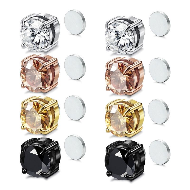 Magnetic Earrings – Pain-Free Zircon Studs For Men/Women (6 Styles & 25 Options)_voghion.com