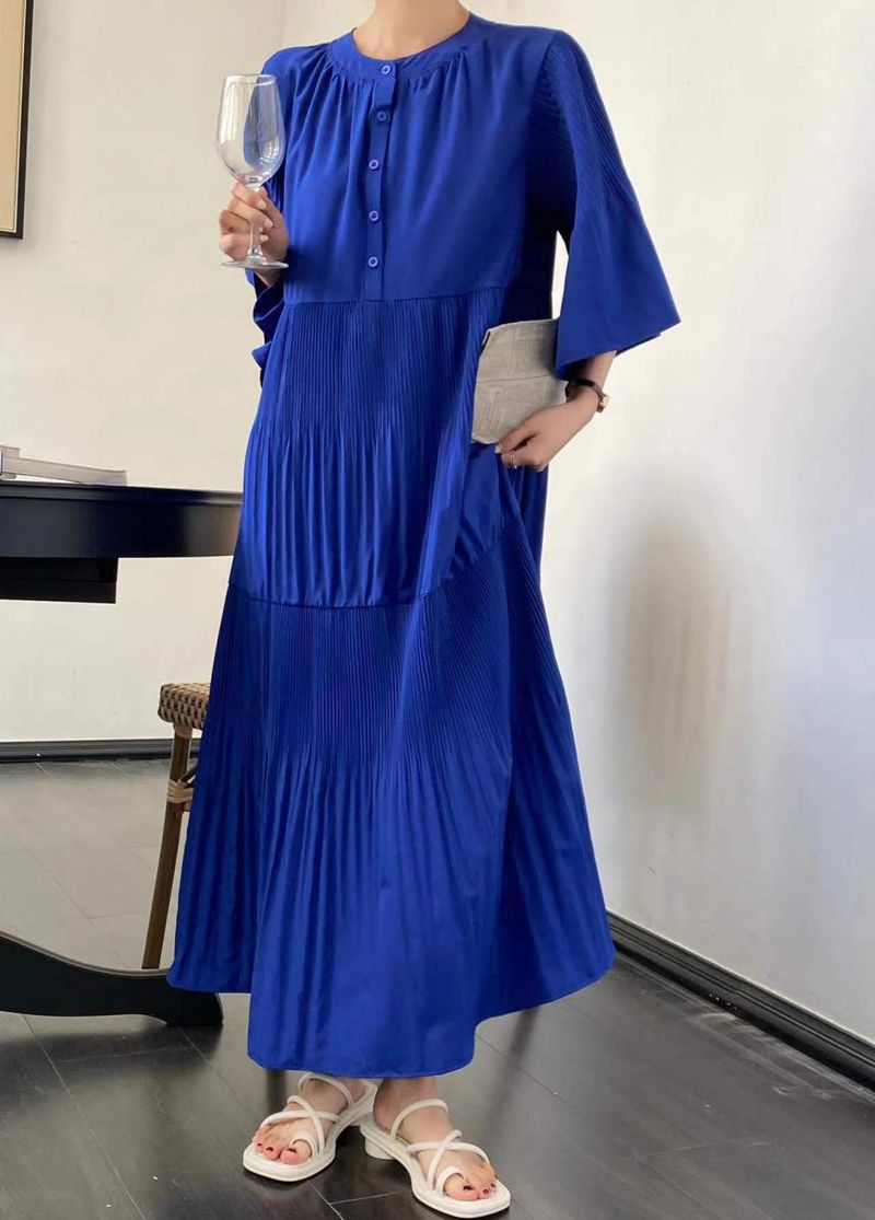 Plus Size Dress – Flowy Pleated Midi Dress With Flared Sleeves (7 Colors) | One Size Fits 8-16_voghion.com