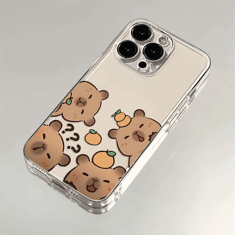 Průhledný měkký TPU kryt s motivem kapybary pro Samsung S25 S24 S23 S22 S21 S20 S10 FE Note20 Note10 Plus Ultra Lite 5G_voghion.com