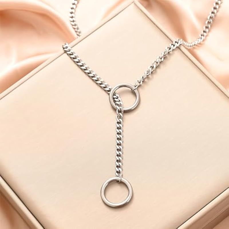 Heart-shaped Ring Sliding Chain Necklace For Women Handmade Punk Style Personality High-end Feel Yiwu Jewelry_voghion.com