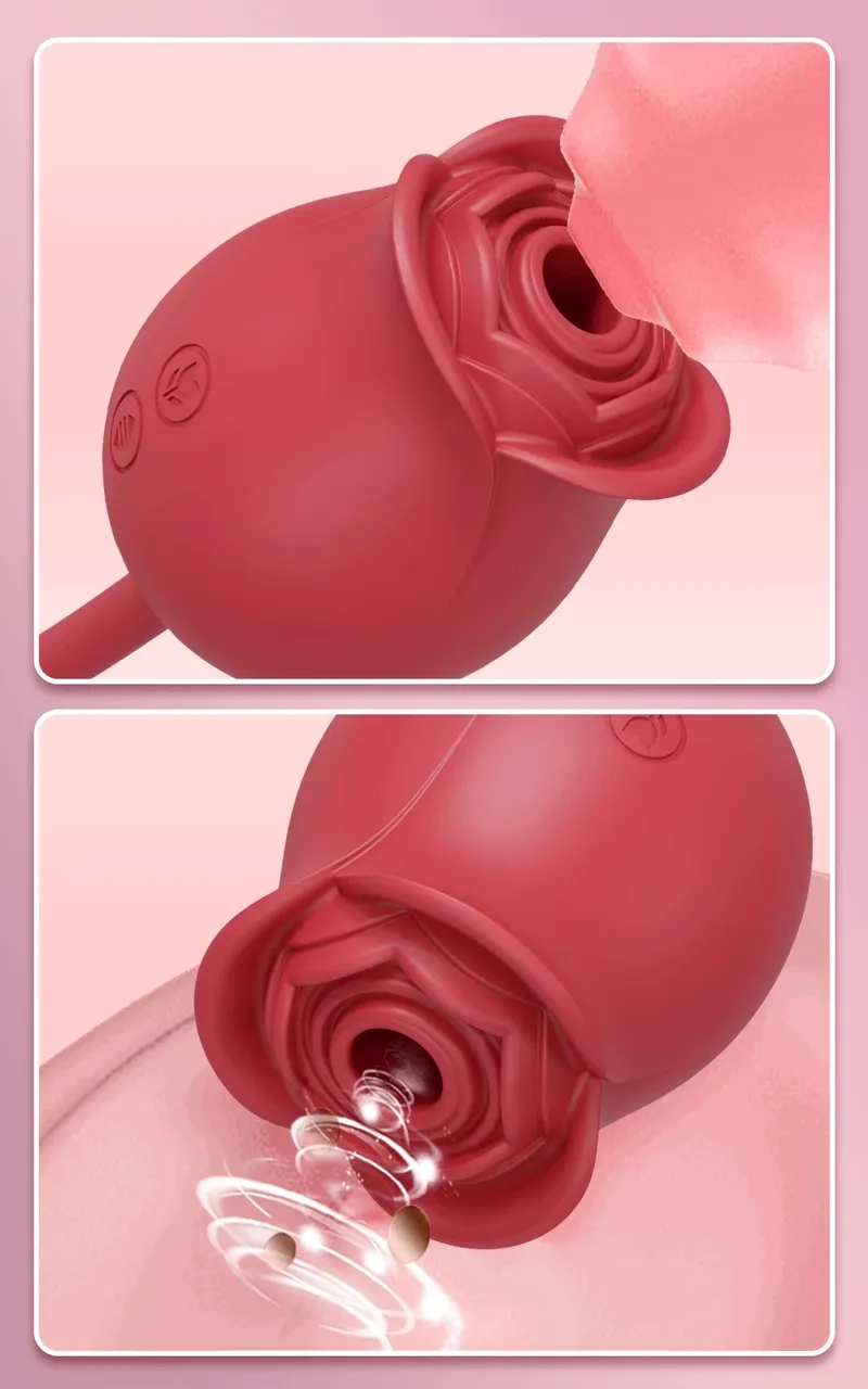 Vibromasseur à succion de rose pour femme, gode à poussée, succion de tétons, stimulateur de clitoris, œuf vibrant féminin, jouets sexuels pour adultes_voghion.com