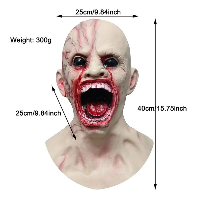 Zombie Mask Creepy Halloween Props Scary Realistic Face Mask Adult Party Cosplay Costume Props Horror Infected Zombie Masks_voghion.com