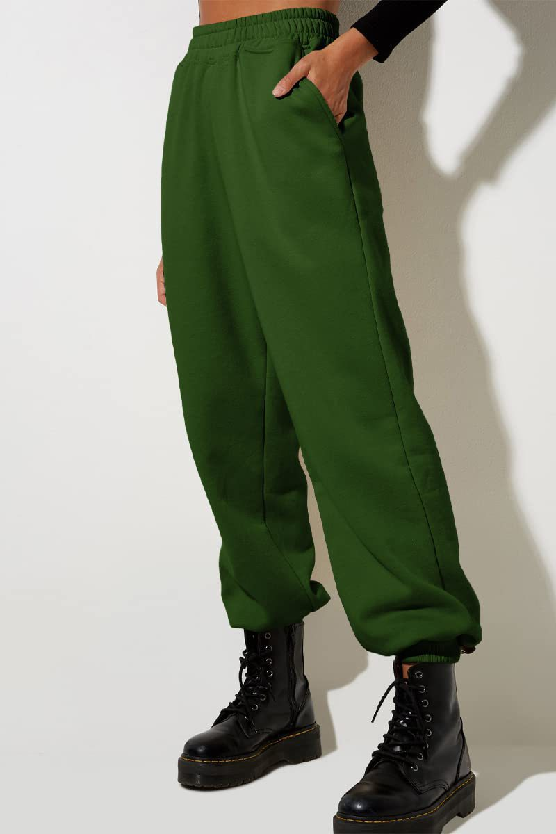 Pantaloni casual sportivi in tinta unita da donna con gambe larghe_voghion.com