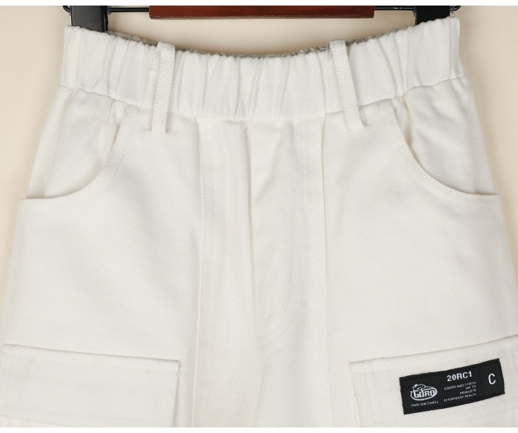 I nuovi ragazzi e ragazze della primavera 2023 per bambini indossano pantaloni da lavoro alla moda personalizzati, t-shirt girocollo, set da due pezzi_voghion.com