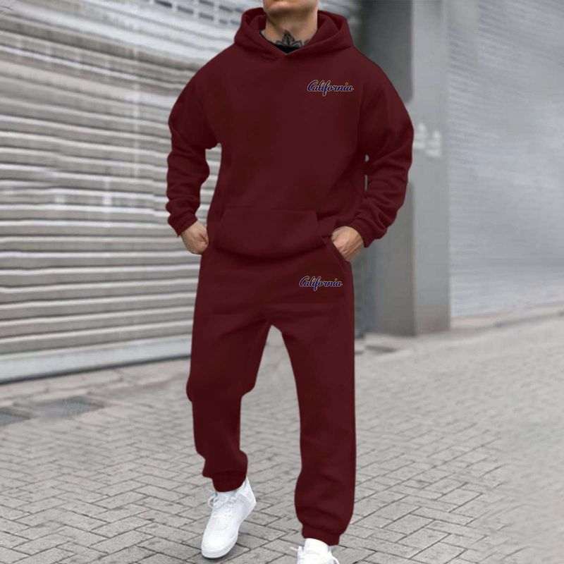 New Autumn And Winter Men's Joggers 2 Piece Tracksuit Fashion California Letter Printed Hoodie And Pants Set Men Outfits_voghion.com